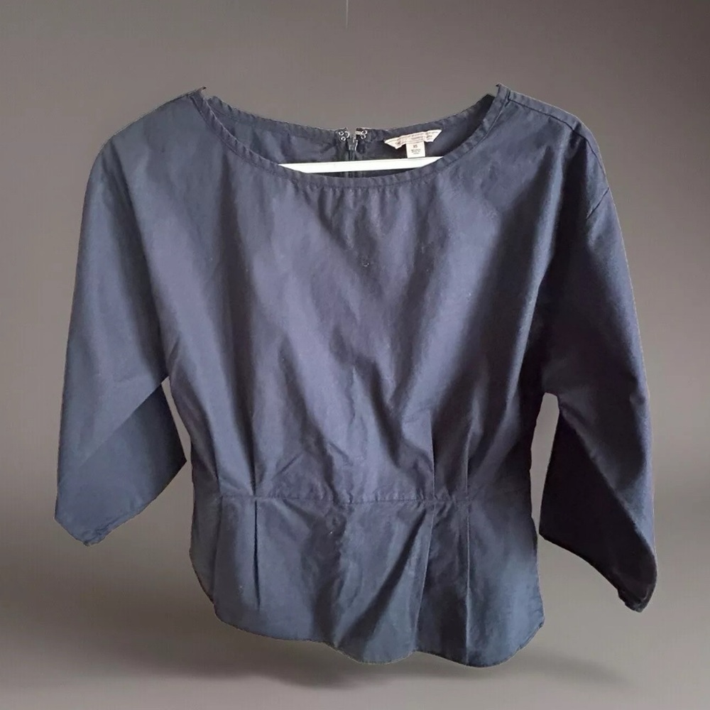 GAP Blue cotton Blouse with Three-Quarter Sleeves XS